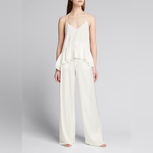 Cinq A Sept “Janet Ruffle Hem Silk Tank” - Picture 1 of 2